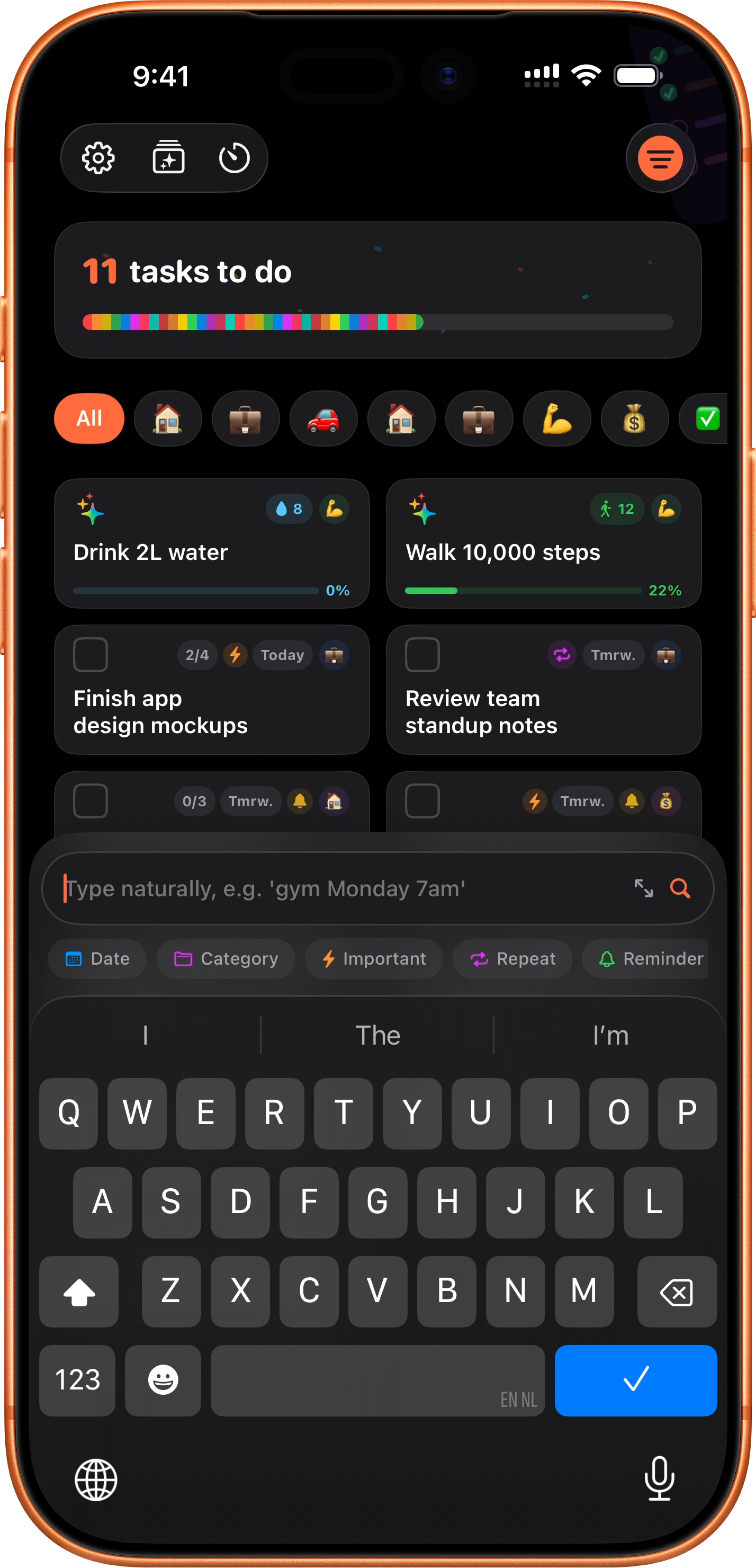 Quick add โ dark